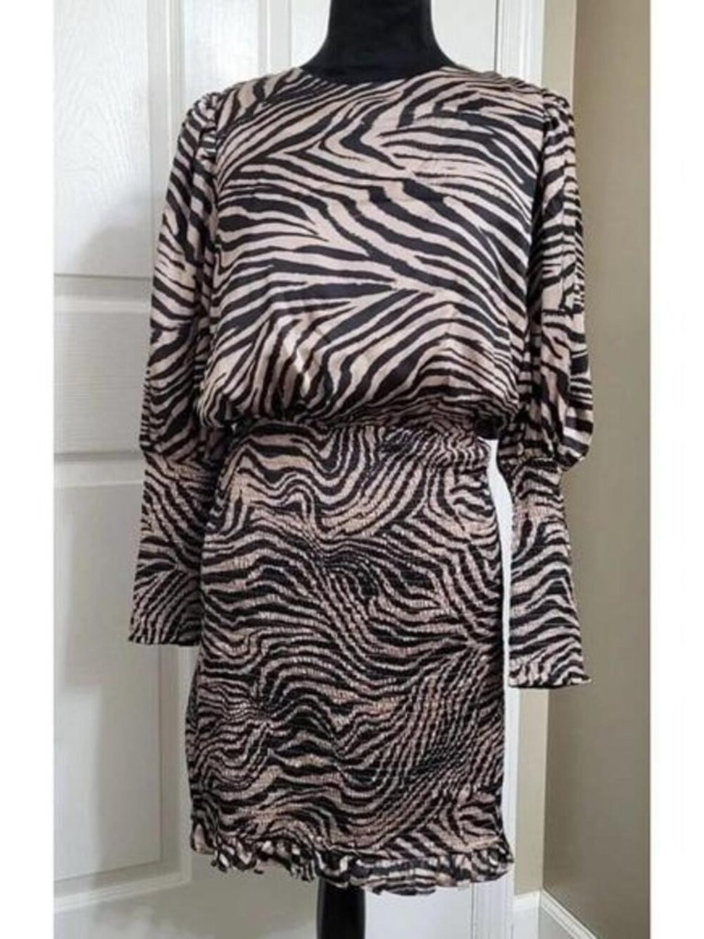 Zebra Print Smocked